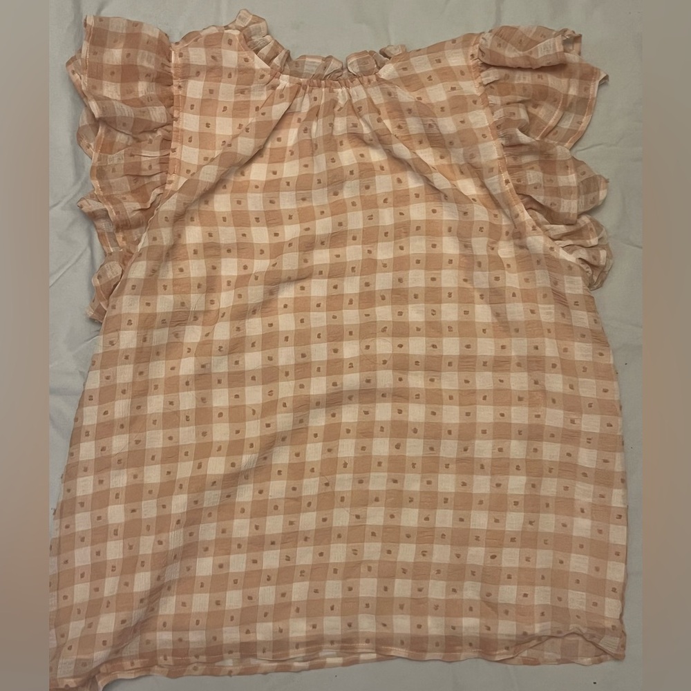 Gingham ruffle top